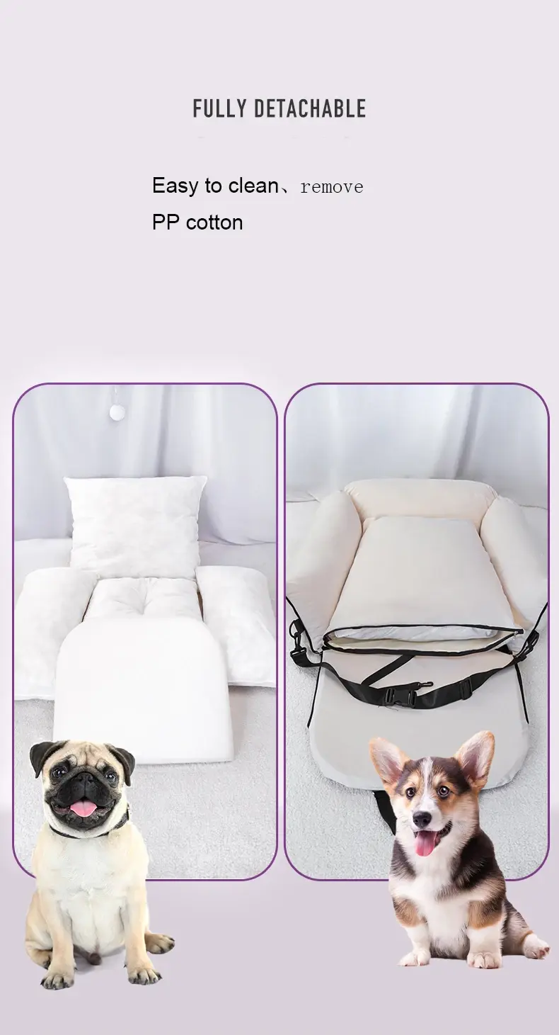 Funny custom logo comfortable safety cat puppy pet kennel car seat dog bed