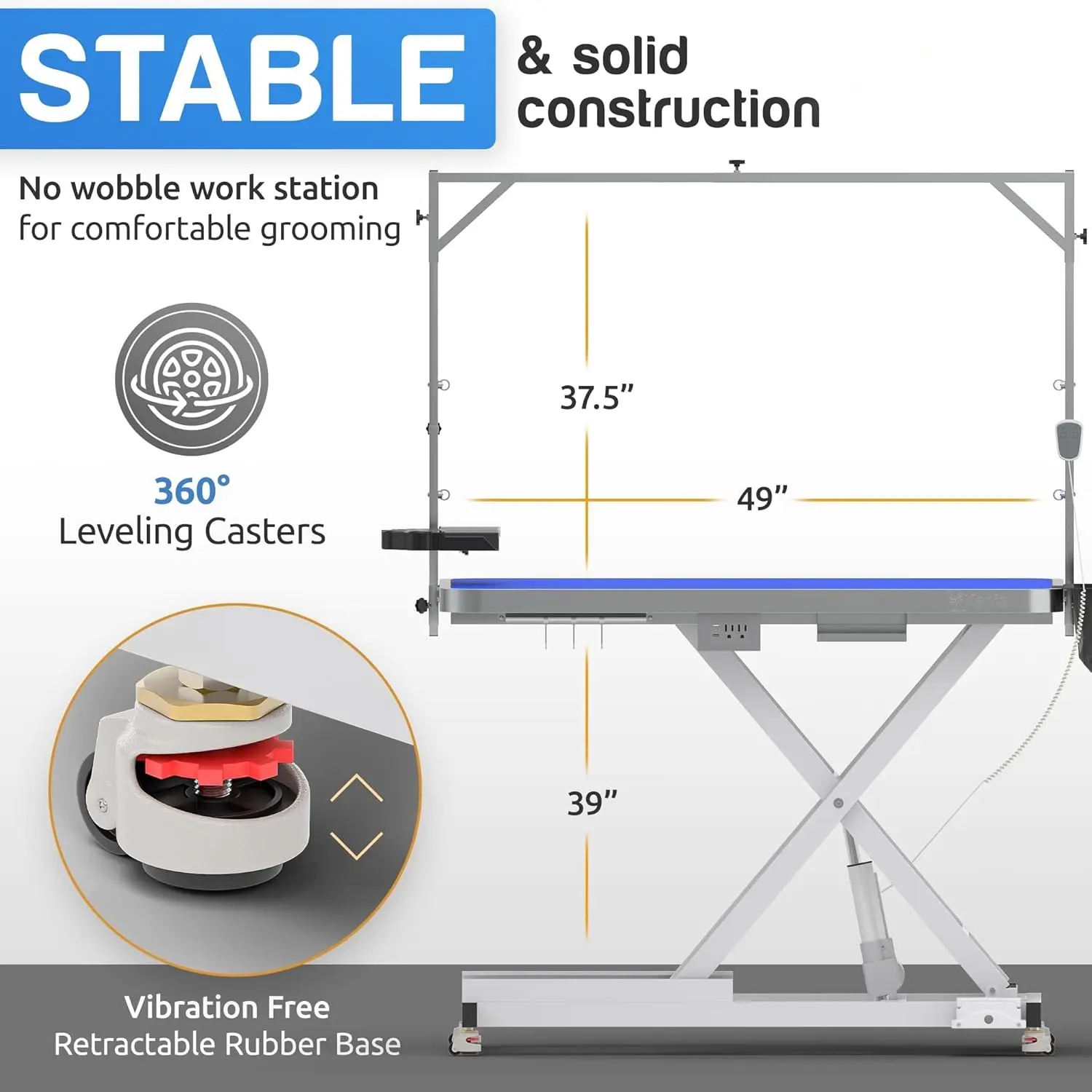 New Arrival Electric Dog Grooming Table LED Illuminated Hydraulic Show Stroller Scissor Lift for Professional Dog Grooming