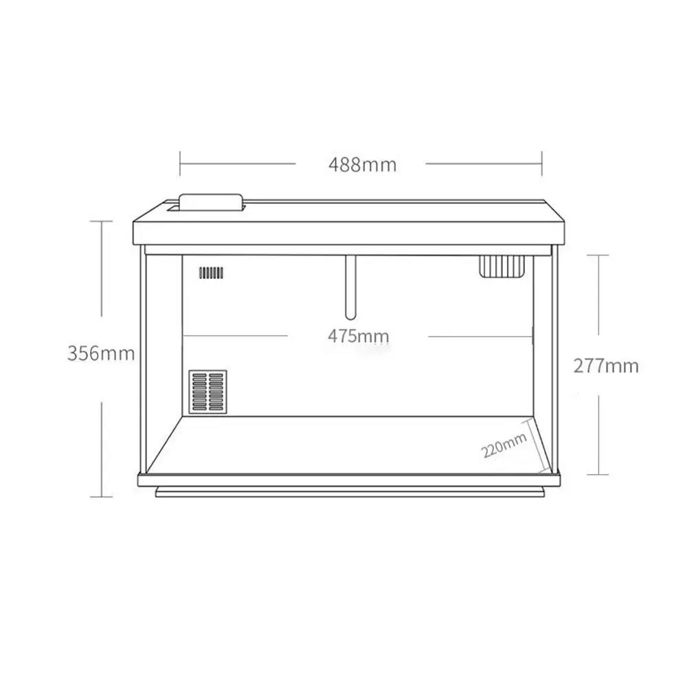 HD Glass Aquarium Fish Tank 30L Intelligent Desktop Ecological Fish Tank with WIFI Control Feeding Box Light Filter
