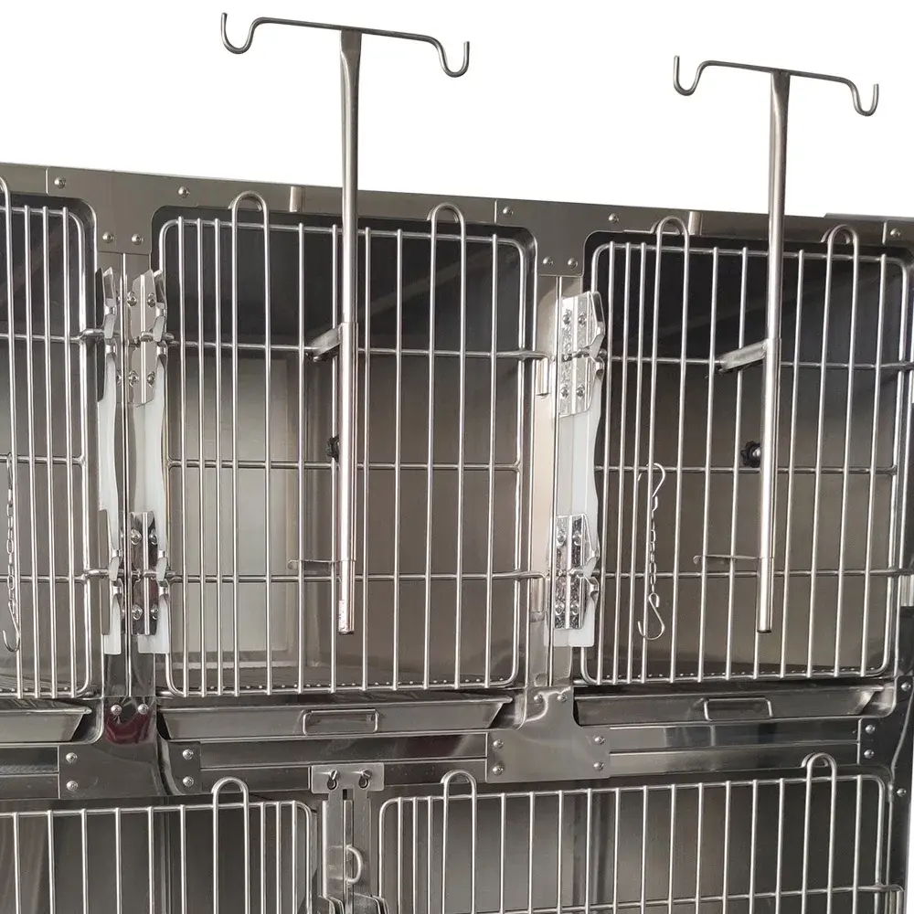 All 304 stainless steel dog cage, rounded steel wire animal cage