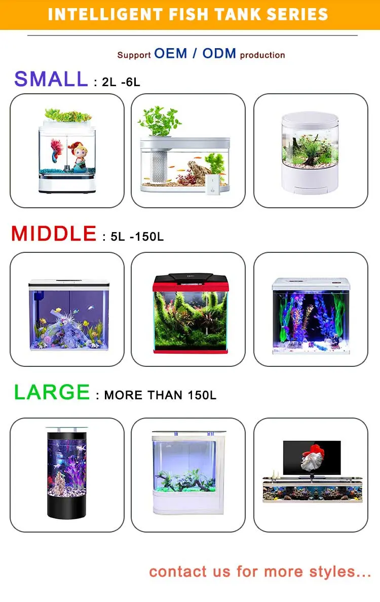 HD Glass Aquarium Fish Tank 30L Intelligent Desktop Ecological Fish Tank with WIFI Control Feeding Box Light Filter