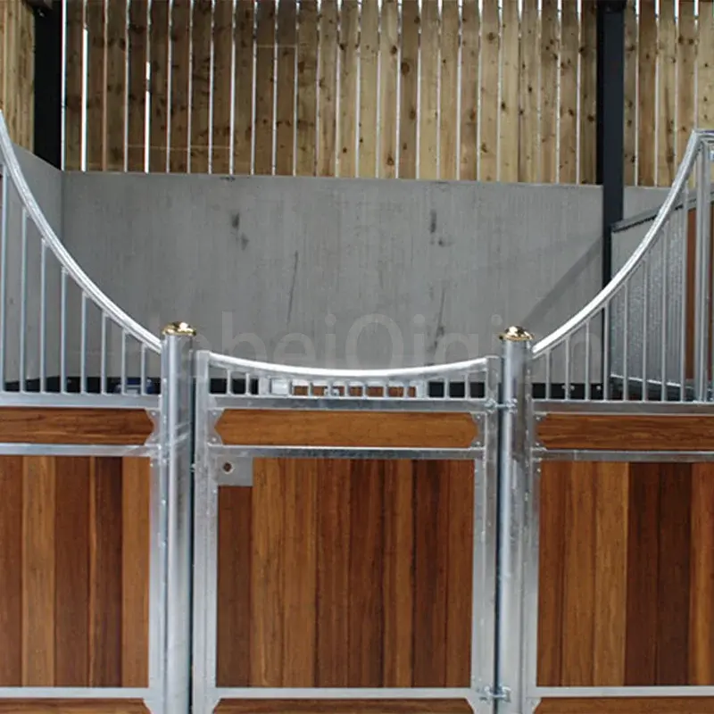 Bamboo Wood Double Door Steel Farm Fence Portable Horse Stable Outside Model Horse Stable