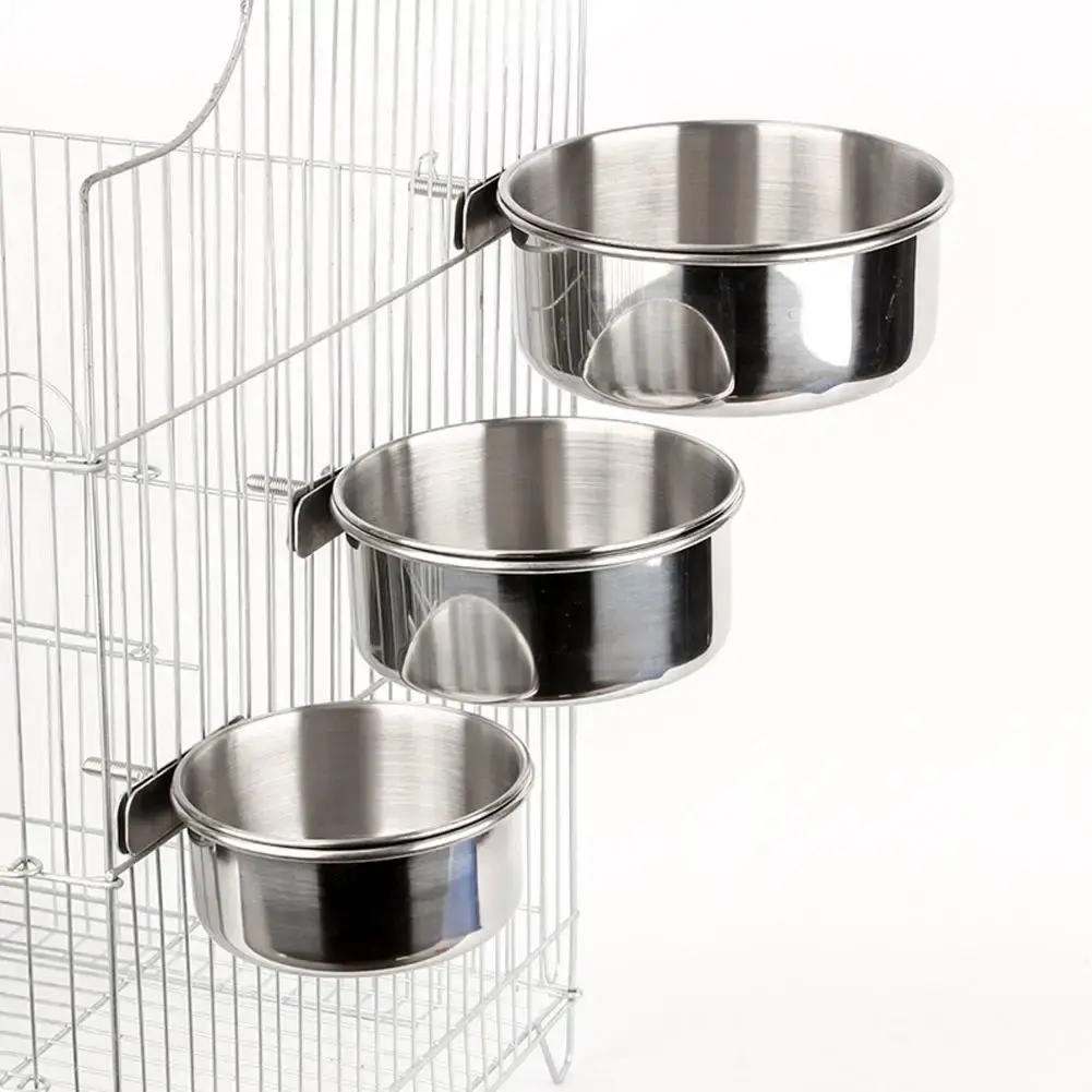 Bird feeder stainless steel parrot food feeder water bowls for parrots