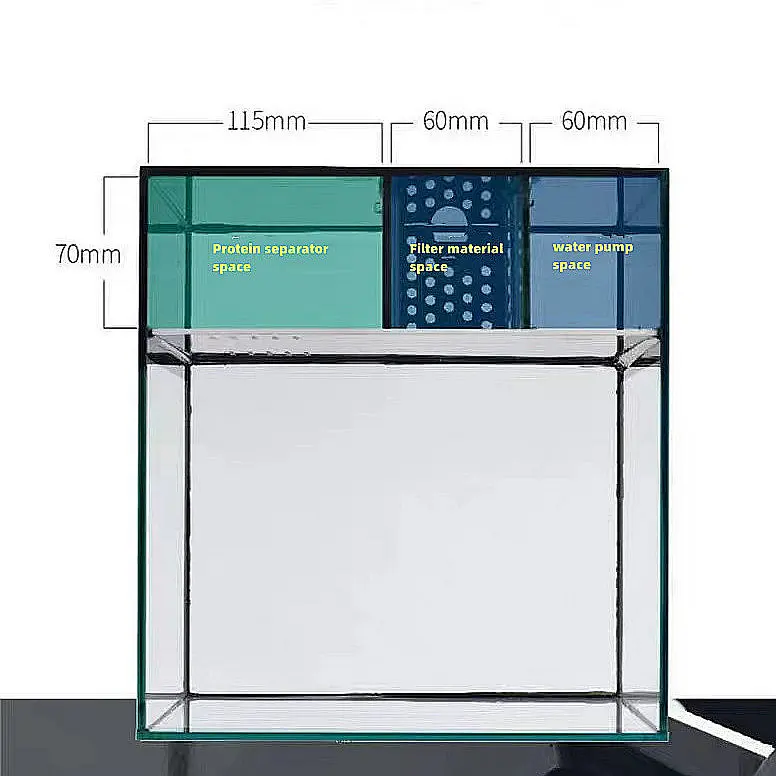 Ultra Clear Glass Mini Salt Water Marine Aquarium Fish Tank for Marine