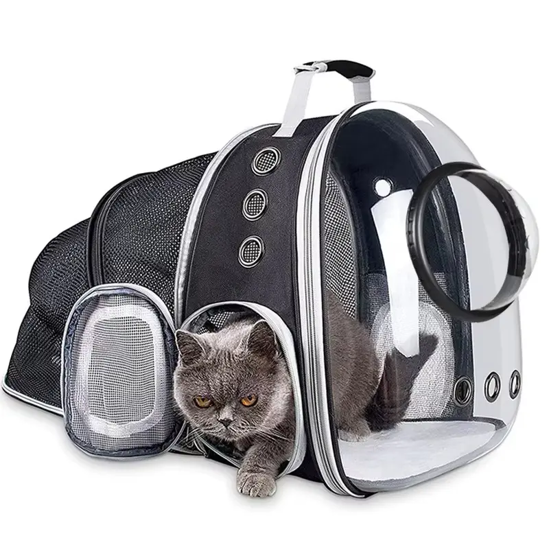 Pet Carrier Bagpack Travel Bag Carrying Design Dog Cat Transport Breathable Folding Cages