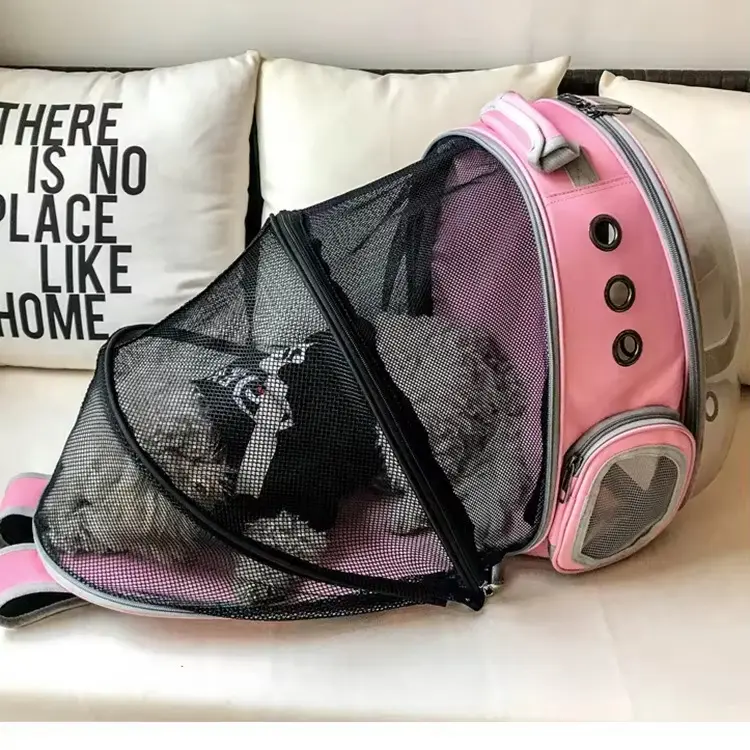 Pet Carrier Bagpack Travel Bag Carrying Design Dog Cat Transport Breathable Folding Cages