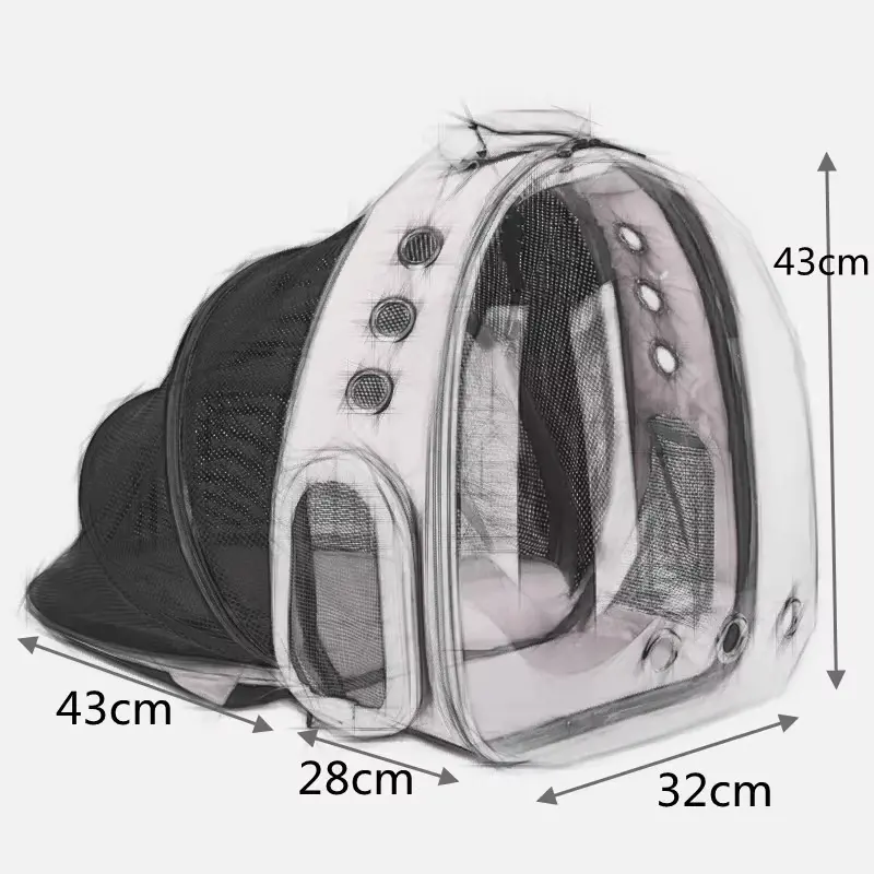 Pet Carrier Bagpack Travel Bag Carrying Design Dog Cat Transport Breathable Folding Cages