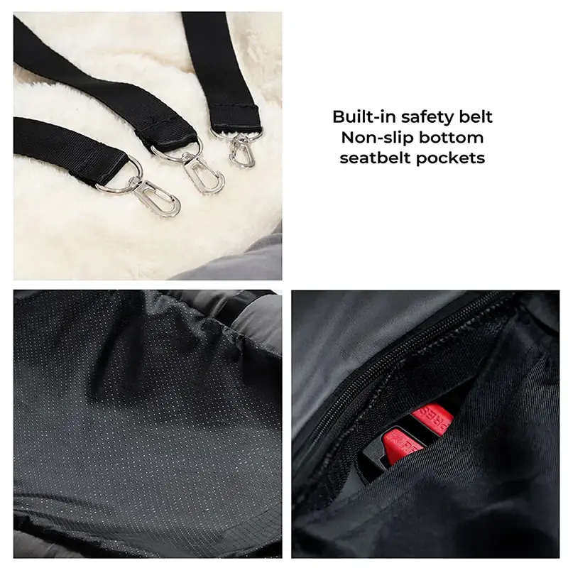 Luxury Removable Waterproof Dog Car Seat Dog Beds Pet Car Seat Portable Travel Dog Car Backseat Pet Carrier Bag Solid Pattern
