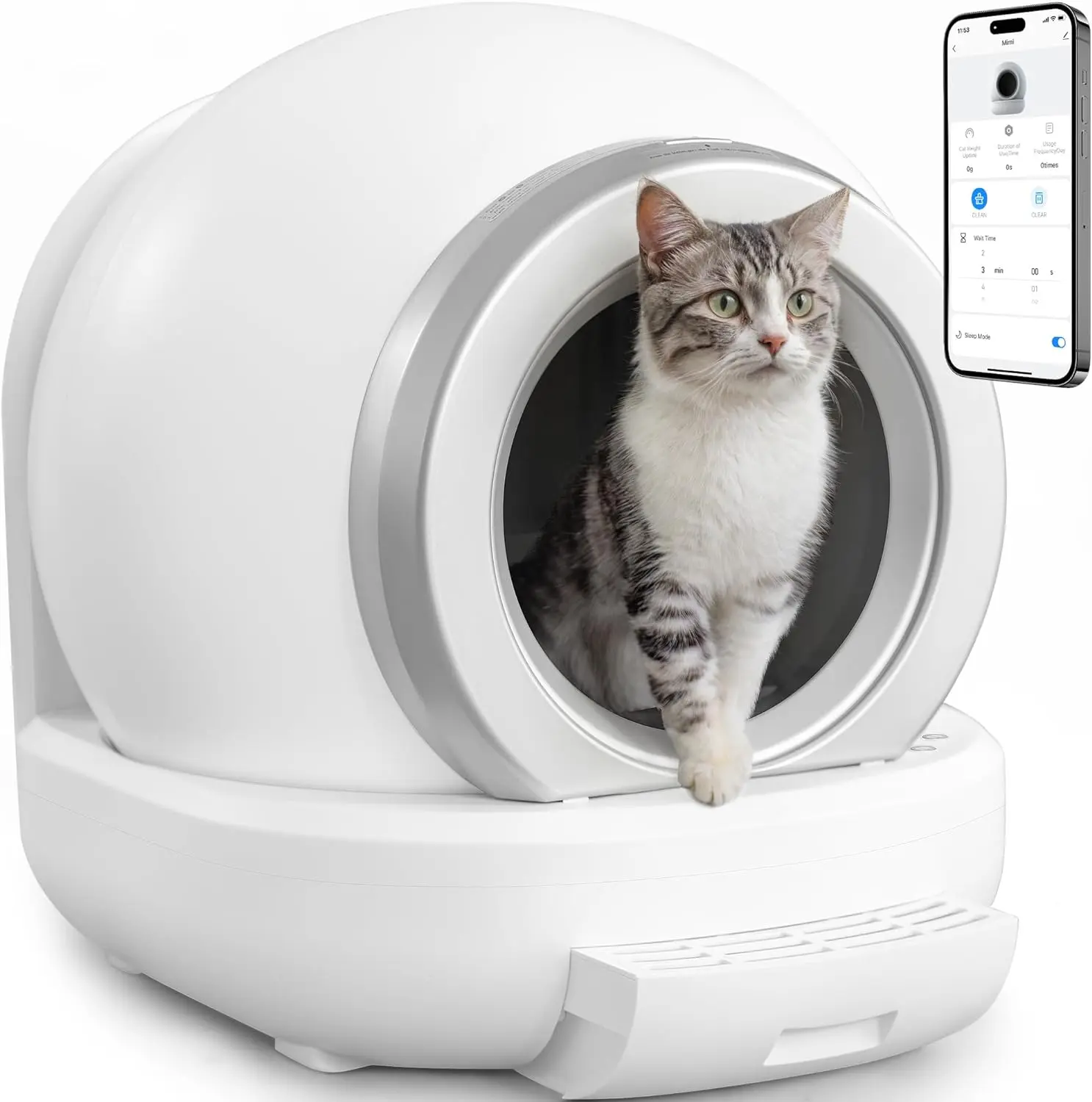 Luxury Large Capacity Smart Cat Litter Box Self-Cleaning and Convenient App Control High Pet Cleaning Up Automatic Cat Toilet