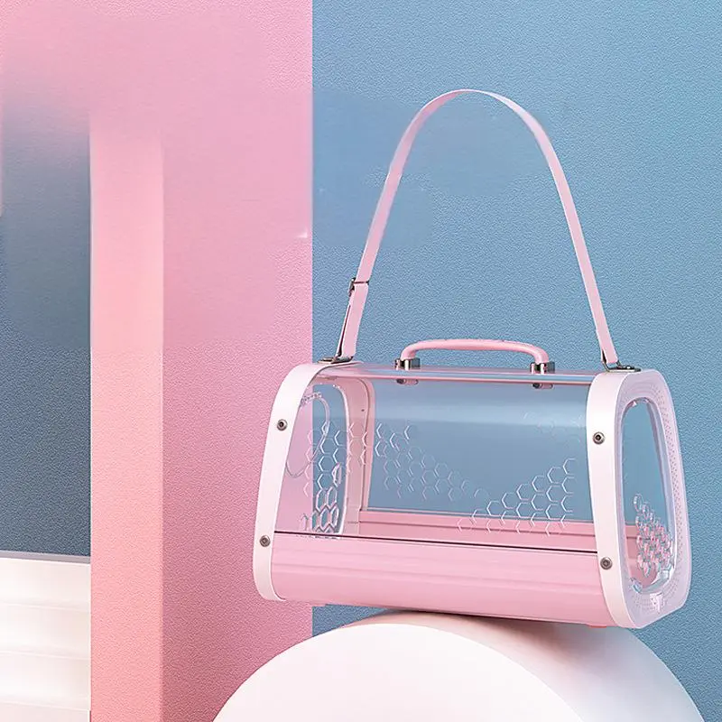 Soft-side Cat Dog Carrier Collapsible Clear Tote for Animals Airline Approved Transparent Pet Carrier Bag Breathable Portable