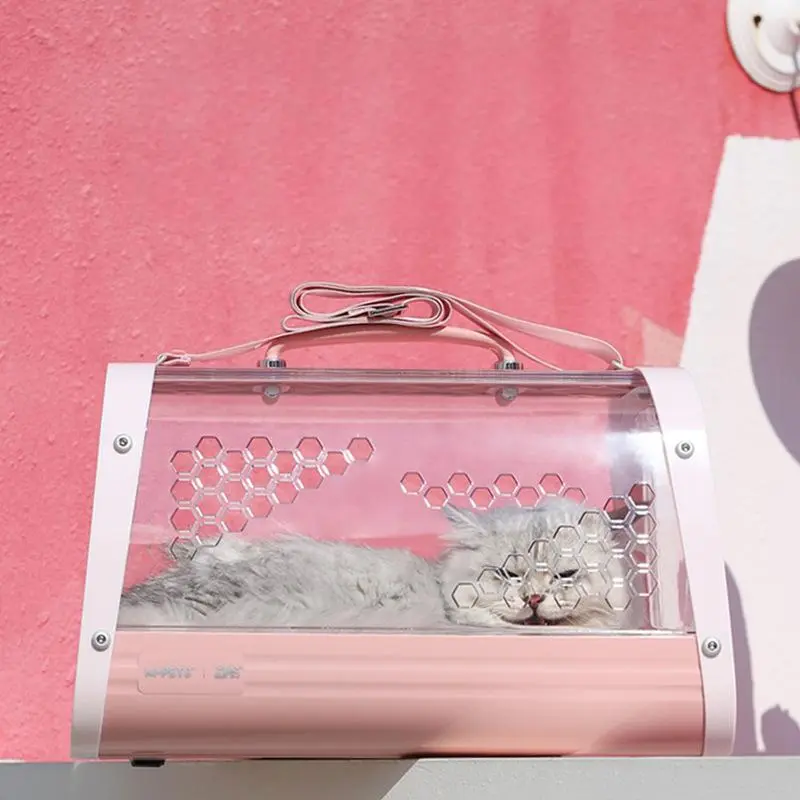 Soft-side Cat Dog Carrier Collapsible Clear Tote for Animals Airline Approved Transparent Pet Carrier Bag Breathable Portable