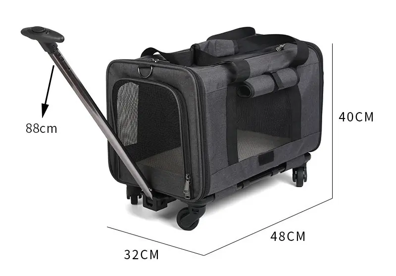 Portable Travel Carry Luggage for Small Dog Cat Travel Carry Crate Airline Approved Cat Carrier Bag With Wheels