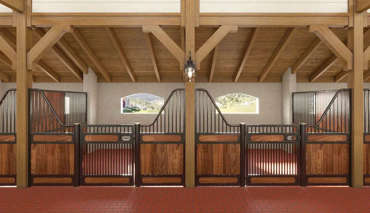 Overseas Best Seller Horse Fence Bamboo Wood Panel Steel Structure Simple Installation Safe and Reliable horse bam