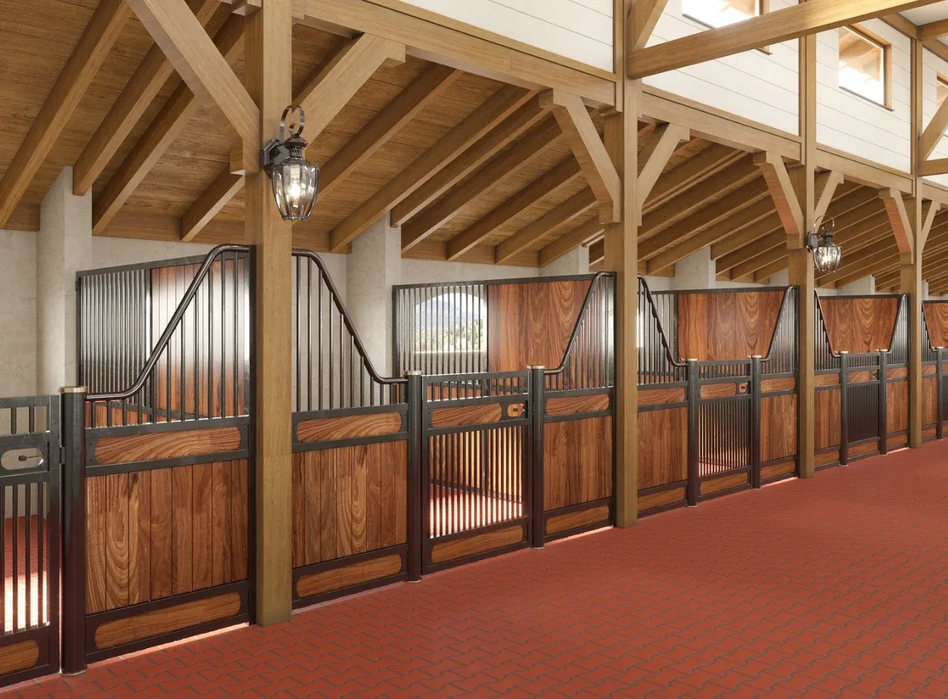 Overseas Best Seller Horse Fence Bamboo Wood Panel Steel Structure Simple Installation Safe and Reliable horse bam