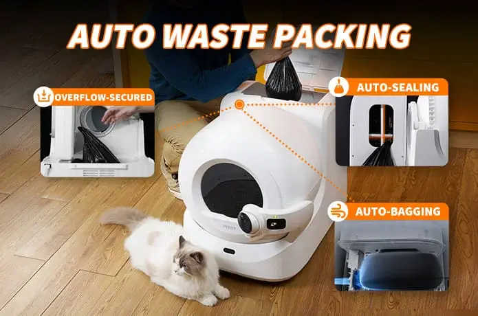 Automatic Cat Litter Box Petkit  Smart App Control for Effortless Self-Cleaning Litter