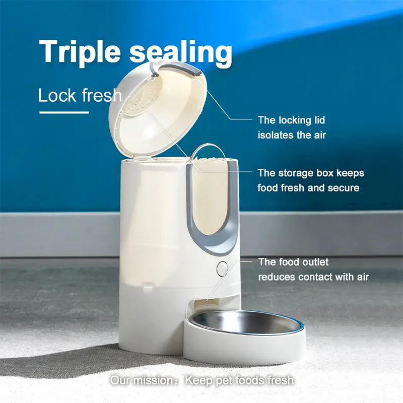 Wholesale Smart Tuya App Control Monitoring Large Capacity Dual Power Supply Operated Automatic Cat Dog Food Dispenser