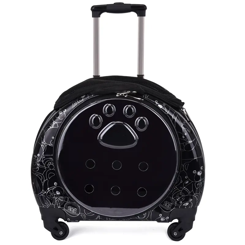 20'' Cute Cartoon Cat Dog Hardside Carry-on Luggage 360 Degree Rotation Plastic Backpack Zipper Closure Solid Pattern Suitcase