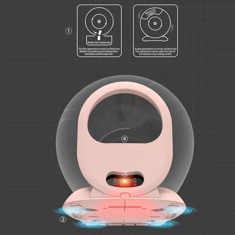 Fast shipping low noise app wifi touch control Intelligent electric self cleaning large smart automatic cat litter box