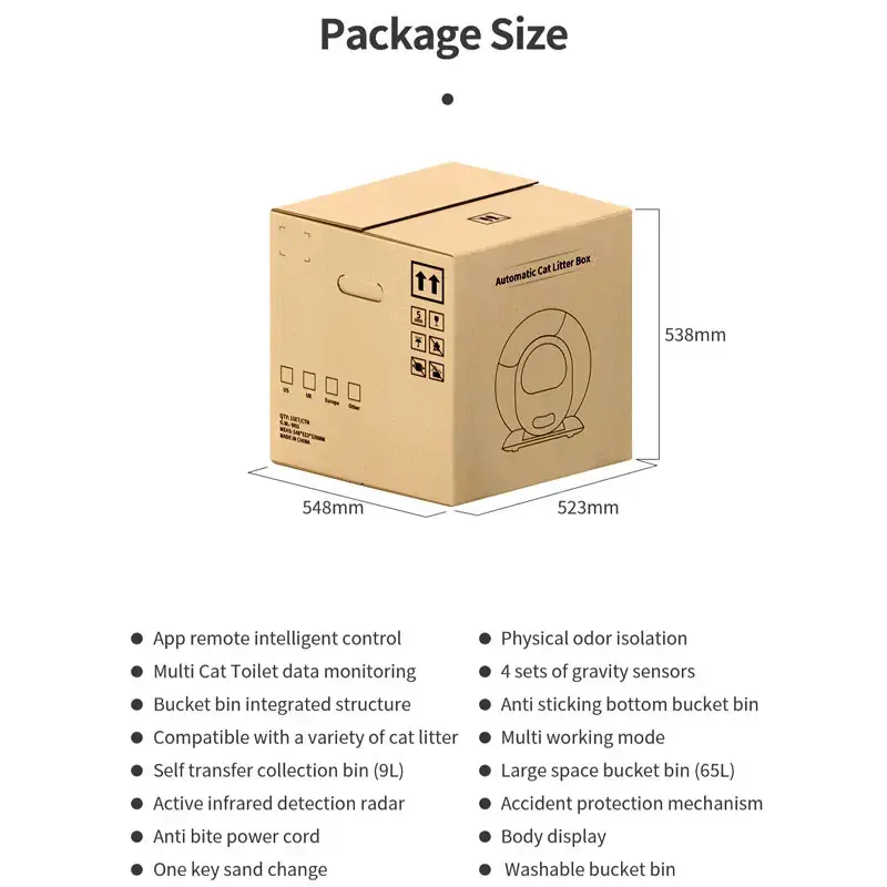 Fast shipping low noise app wifi touch control Intelligent electric self cleaning large smart automatic cat litter box