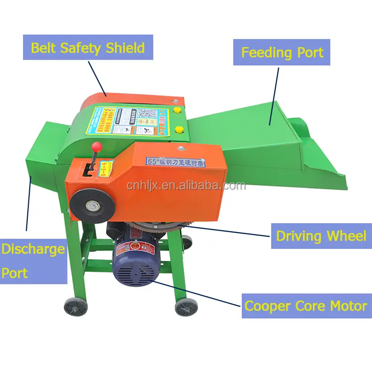 Diesel Chaff Cutter Machine Mini Chaff Straw Crusher Poultry Animal Cattle Feed Making Grass Shredder Silage Chopper