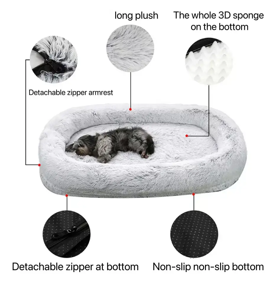 Wholesale Large Round Human Pet Dog Sofa Multi-Dog Sleeping Mat Removable Bed for Adult and Pet Dog