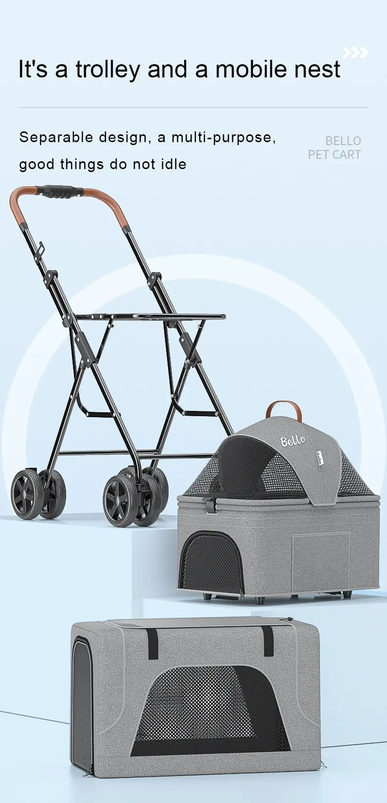 4 Wheels Luxury Jogging Travel Pet stroller Carreolas Para Perros Double Twin Dog Pet Stroller For Cats Dogs