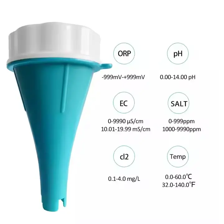 New Bluetooth Connection APP 6-in-1 Swimming Pool Water Quality Meter PH/ORP/EC/TDS Temperature CL Residual Chlorine Tester Pool