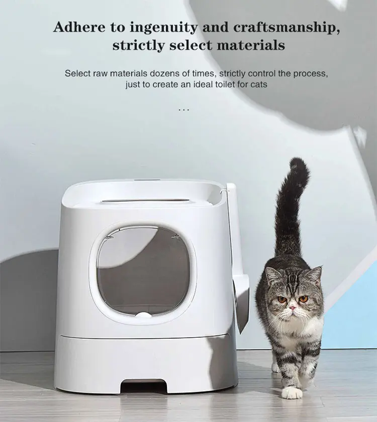 Factory Wholesale Cat Litter Box Large Space Price Anti-splash Square Cleaning Litter Box Toilet for Cats