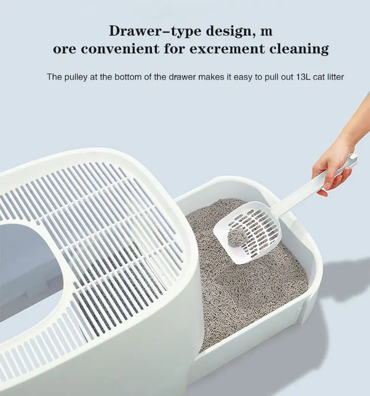 Factory Wholesale Cat Litter Box Large Space Price Anti-splash Square Cleaning Litter Box Toilet for Cats