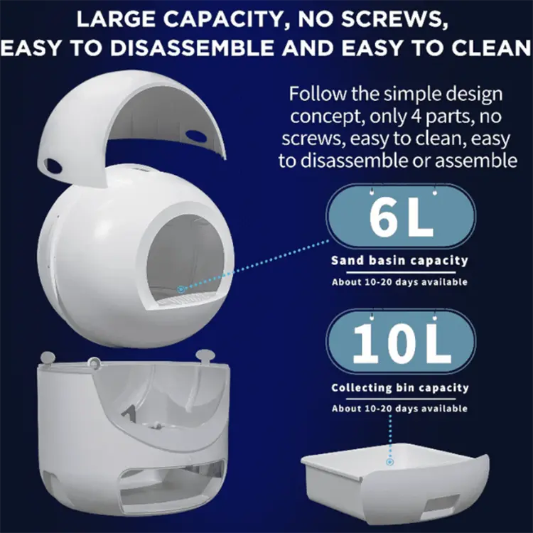 Smart Cats Self Cleaning Toilet Sandbox Automatic Cat Litter Box Furniture for Wifi