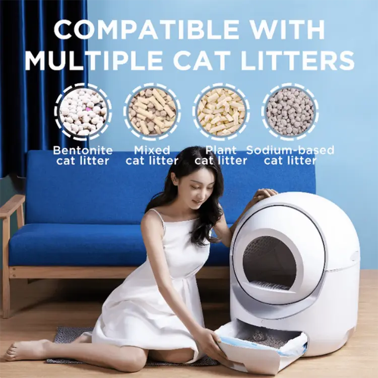 Smart Cats Self Cleaning Toilet Sandbox Automatic Cat Litter Box Furniture for Wifi