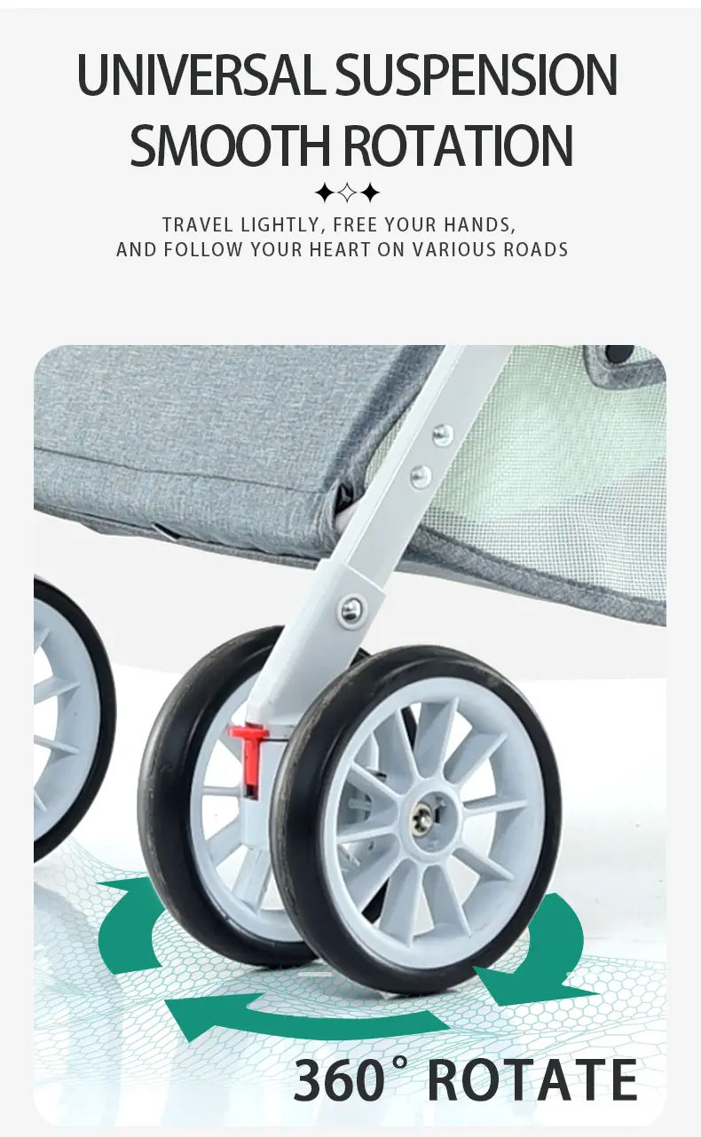Wholesale 4 Wheel Small Pet Stroller for Cats and Dogs Foldable Travel Stroller