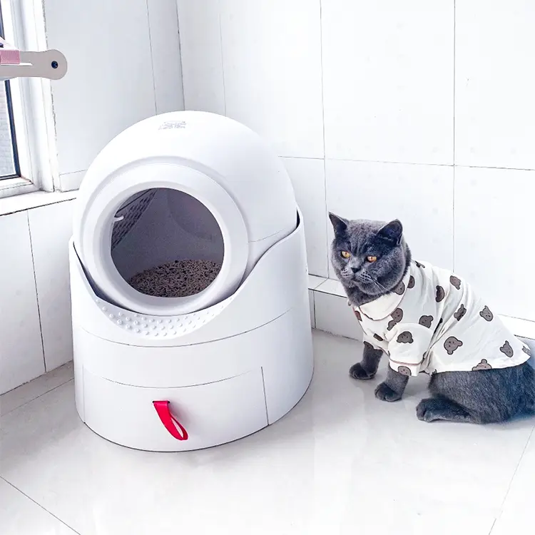 Hot Sale Warehouse Semi-Intelligent Self Cleaning Cat Toilet Smart Cat Litter Box for Cats