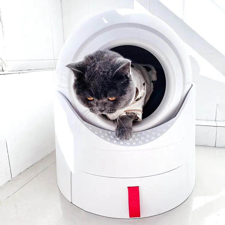 Hot Sale Warehouse Semi-Intelligent Self Cleaning Cat Toilet Smart Cat Litter Box for Cats