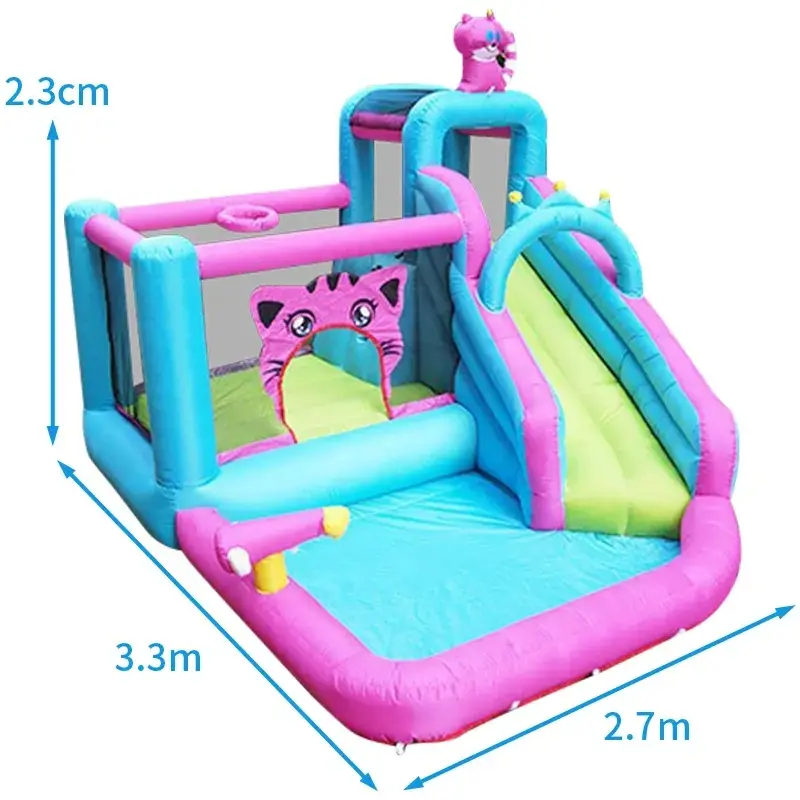 Manufacturer supplies new entertainment cartoon cat inflatable jumping castle bodyguard