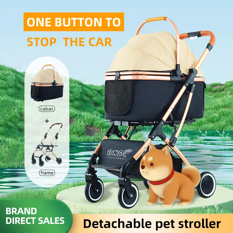 Luxury 4 Wheel Small Pet Stroller for Cat/pet Fold Travel Stroller  /wholesale Dog Stroller Pet Carrier