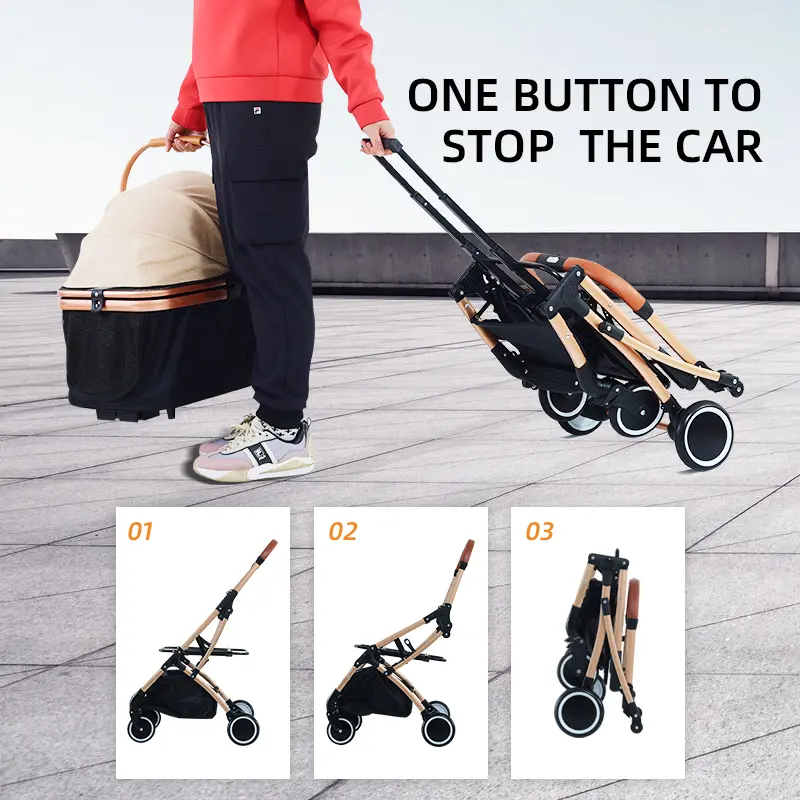 Luxury 4 Wheel Small Pet Stroller for Cat/pet Fold Travel Stroller  /wholesale Dog Stroller Pet Carrier