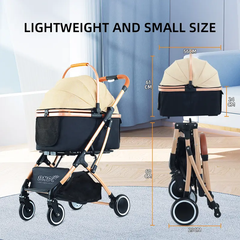Luxury 4 Wheel Small Pet Stroller for Cat/pet Fold Travel Stroller  /wholesale Dog Stroller Pet Carrier