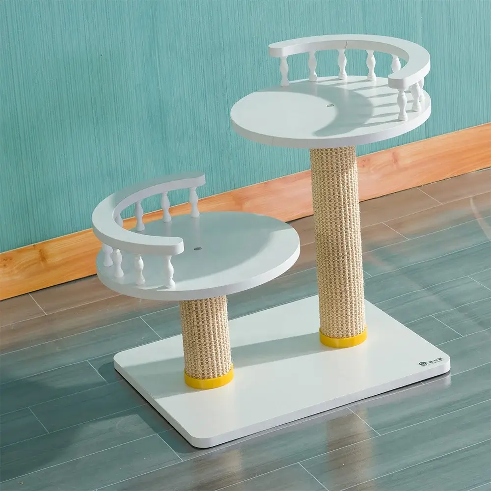 Interactive cat climbing frame three layer cat jump platform integrated cat toy with mouse pendant