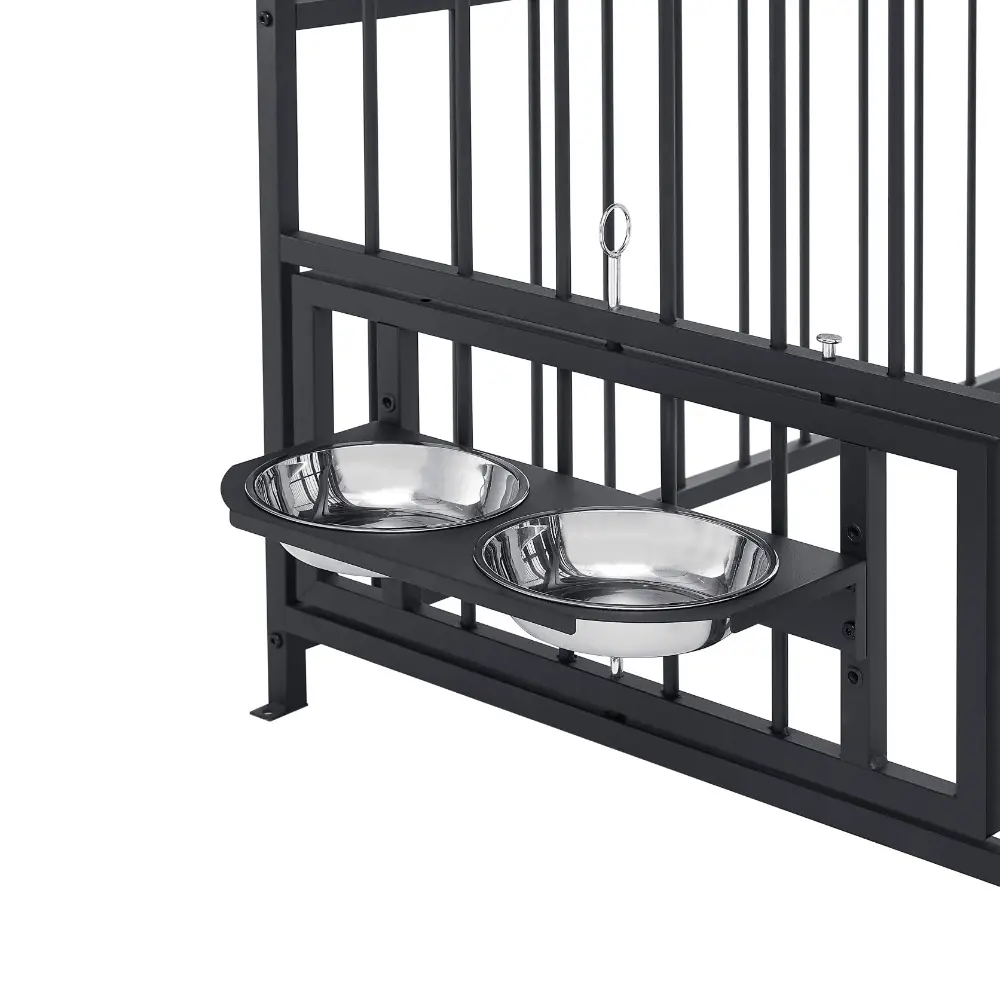 Large Outdoor Dog Kennel with Roof Cover 6.6'L X 3.9'W X 5.9'H Metal Coop Fence Pet Cage for Dogs and Animals Run Enclosure