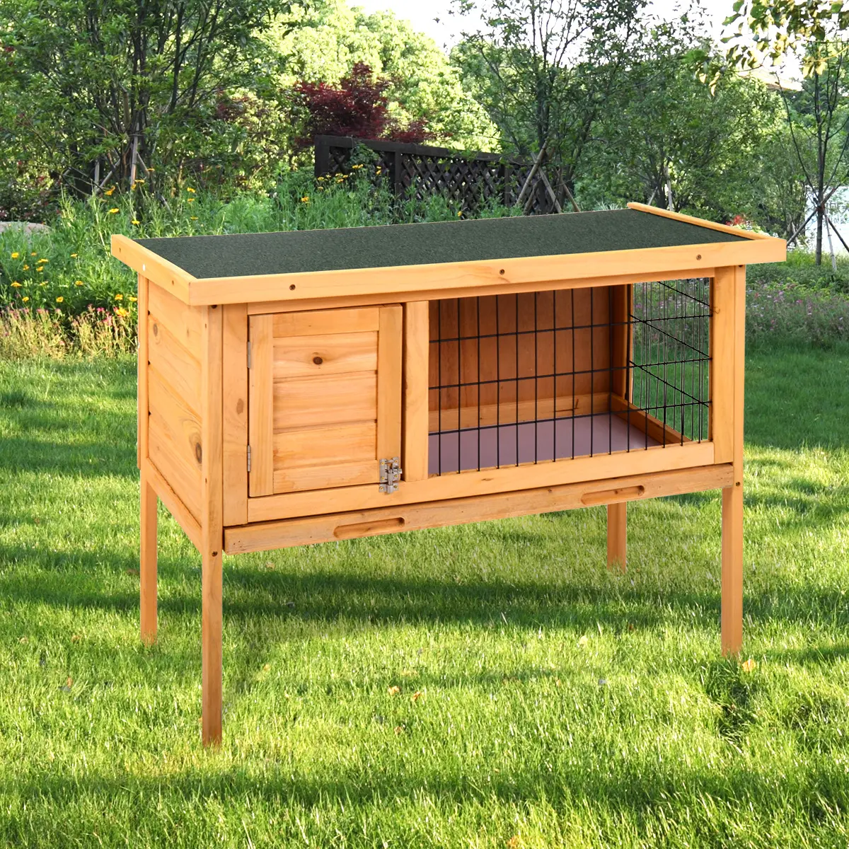 Large Rabbit Hutch with BASE Chicken Coop 2 Storey Guinea Pig Pet Cage House
