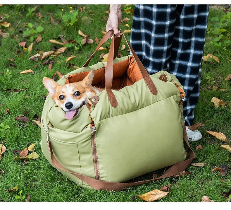 Detachable Portable Pet Car Seat Waterproof Dog Car Bed with Storage Pocket
