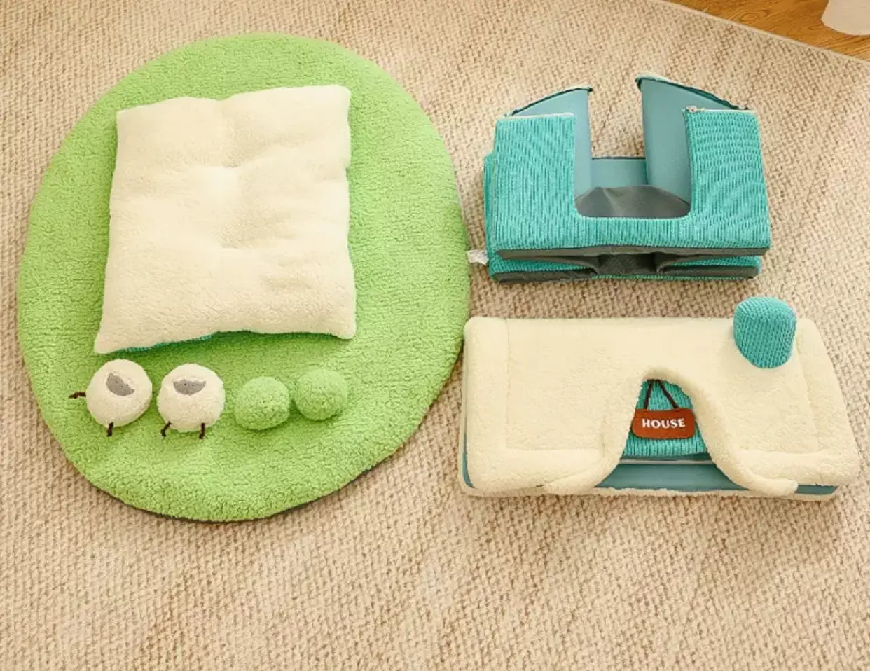 Cat Bed Universal for All Seasons Winter Warm Dog Bed House Closed Bed House Villa Can Be Disassembled