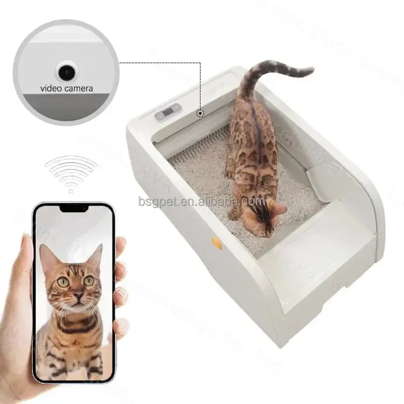 2024 Best New Smart Cat Litter Box Top Selling Plastic Product Automatic Cat Toilet for Cat Litter Clean