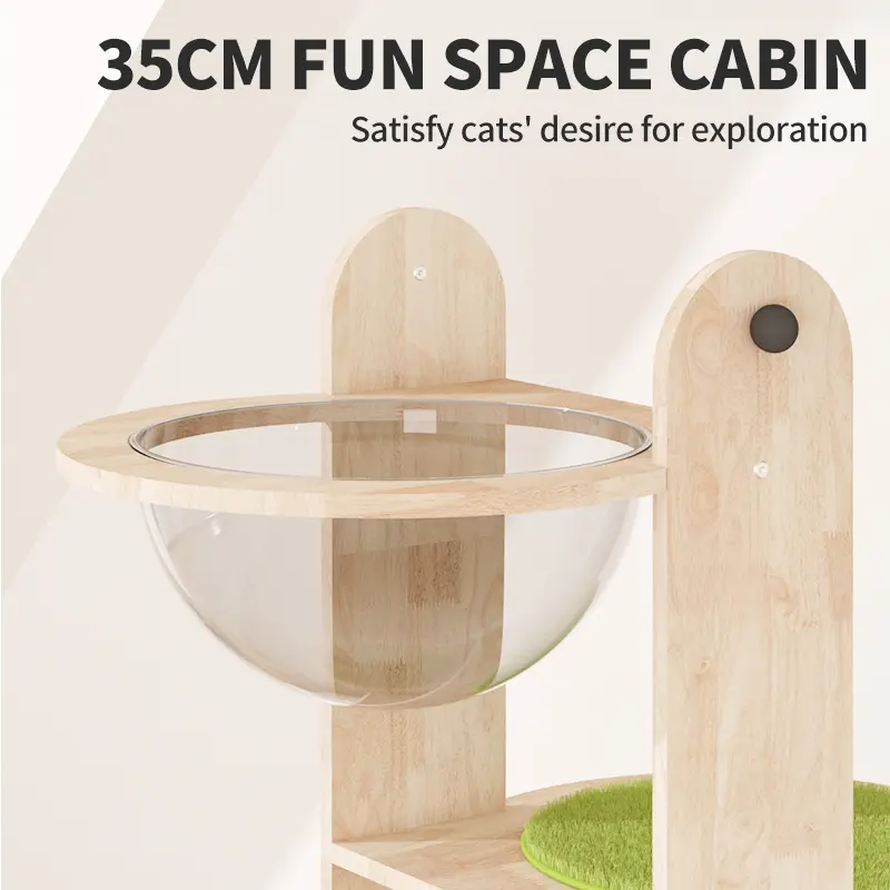High Quality Durable Cat Tree Luxury Solid Wooden Cat Climbing Tree Furniture Pet Toys Indoor Eco Friendly