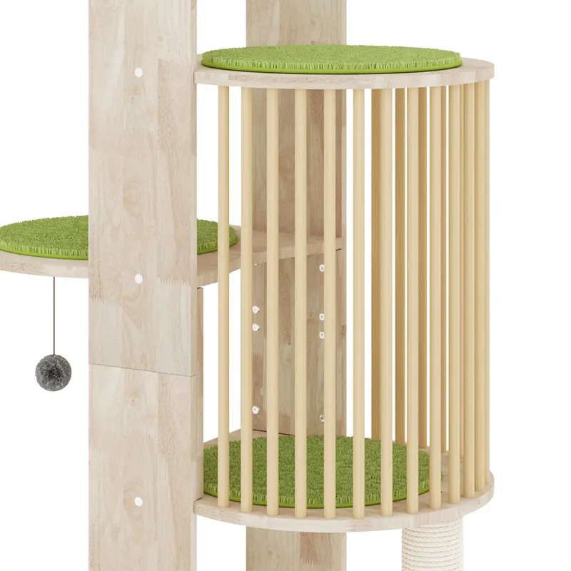 High Quality Durable Cat Tree Luxury Solid Wooden Cat Climbing Tree Furniture Pet Toys Indoor Eco Friendly