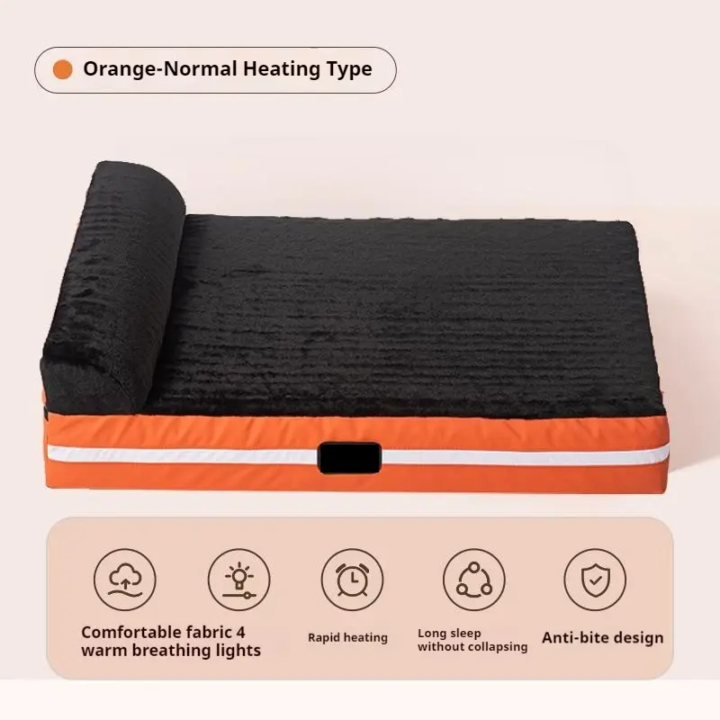 New Electric Heating Pet Nest Waterproof Rectangular Kennel for Cats Dogs Deep Sleep Comfortable Winter Nest Removable Washable