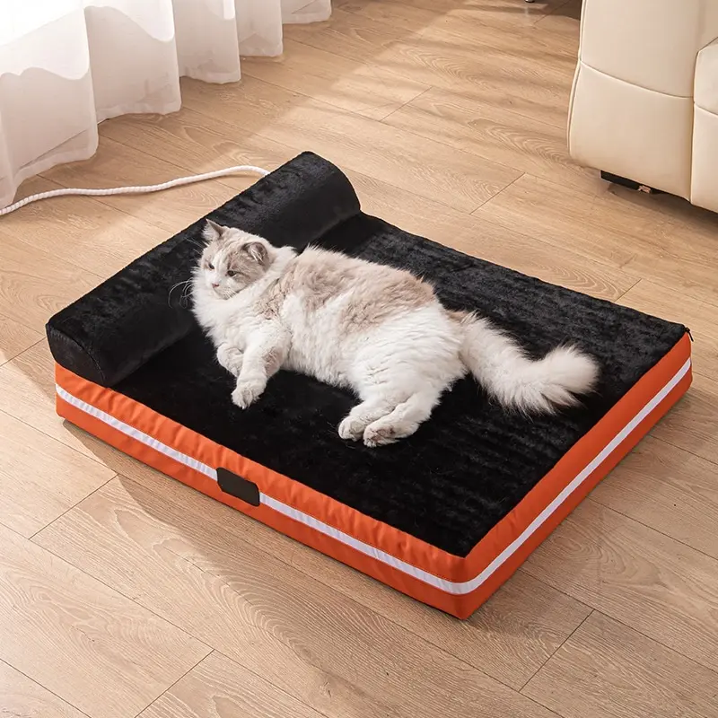 New Electric Heating Pet Nest Waterproof Rectangular Kennel for Cats Dogs Deep Sleep Comfortable Winter Nest Removable Washable