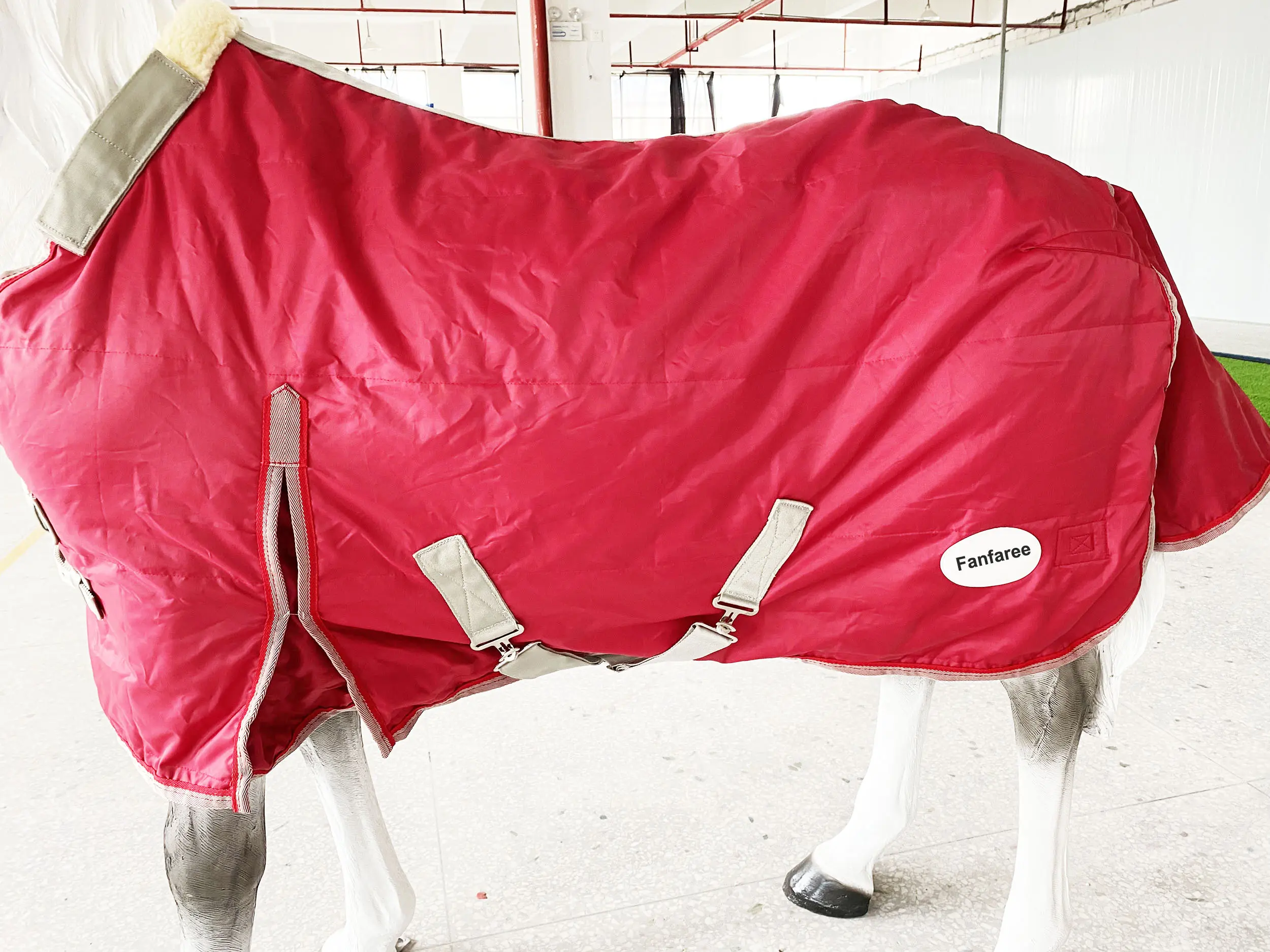 High Quality 1200D Polyester Wine Red Horse Rug Winter Warm Waterproof Breathable Horse Quilted Blanket