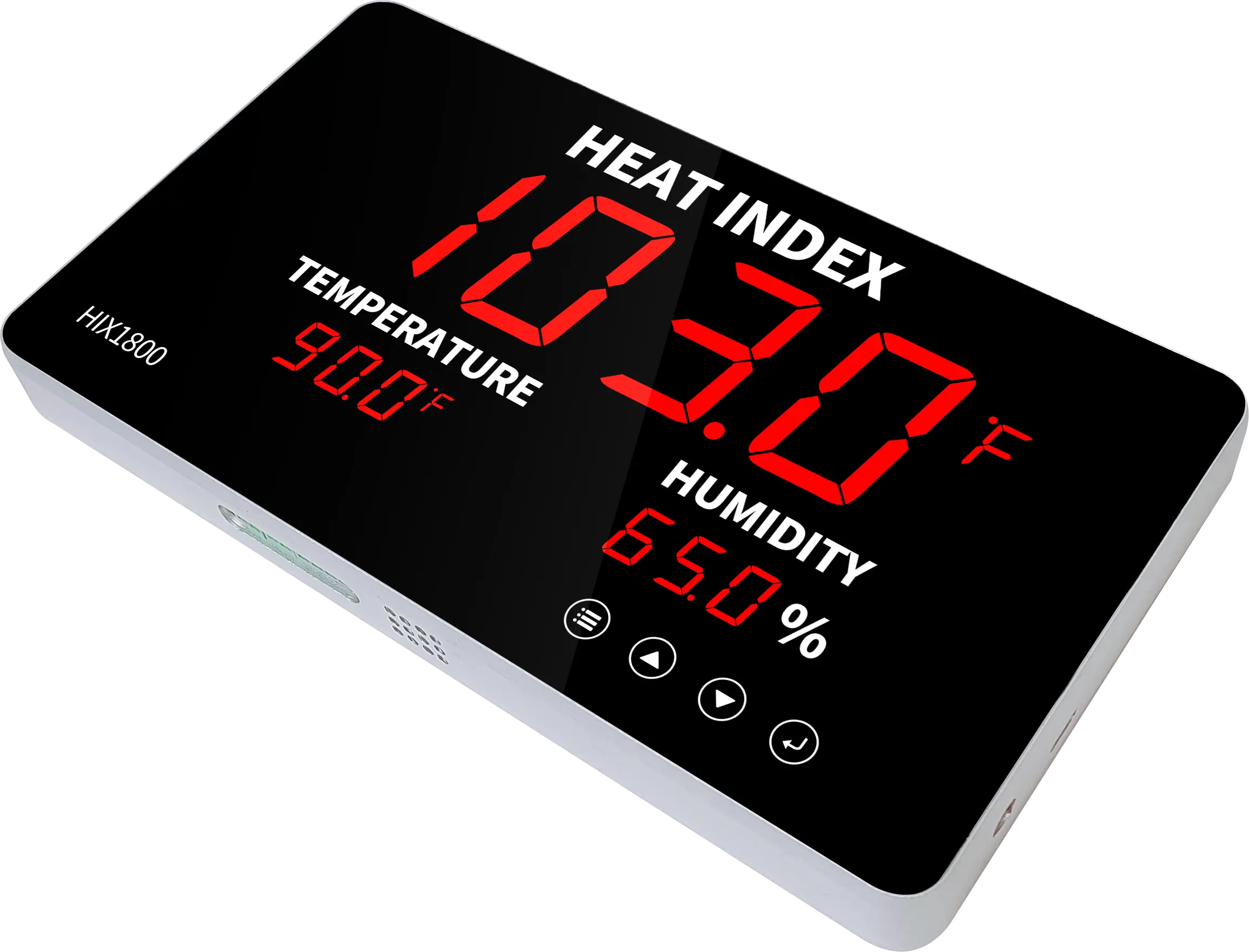 Heat Index Meter for Sauna Aluminum Alloy Shell with LED Display & Switchable °F/°C Digital Thermometer for Indoor Outdoor Use